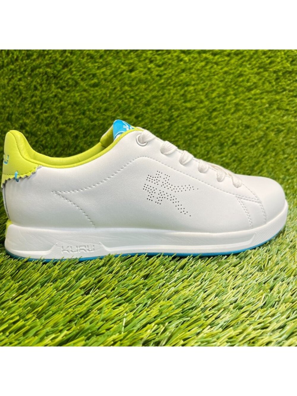 Kuru Roam Classic Court Womens Size 6 White Lime Athletic Leather Shoes Sneakers